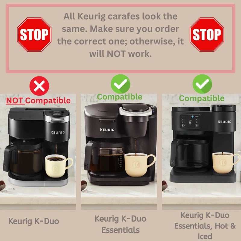 HAKANO Replacement 12-Cup Coffee Pot Carafe for Keurig K-Duo Essentials & K-Duo Essentials Hot & Cold Brewer Models (K-Duo ESSENTIALS) - Image 4
